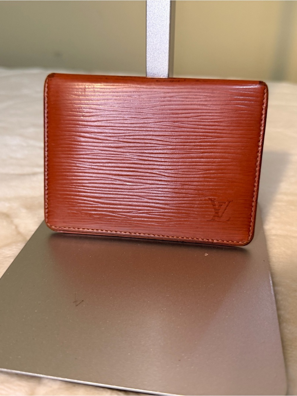 Louis Vuitton Epi Leather Card Holder in Cognac Brown